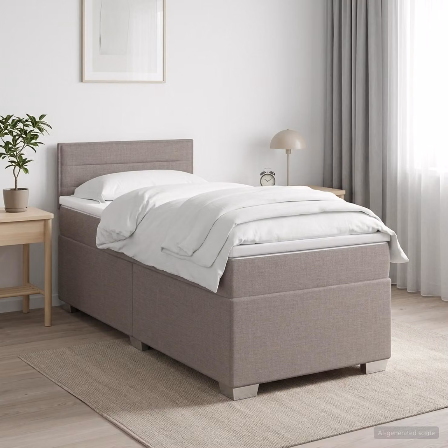 Maison Exclusive - Letto boxspring con materasso e testiera Taupe 90 x 190 cm Tessuto