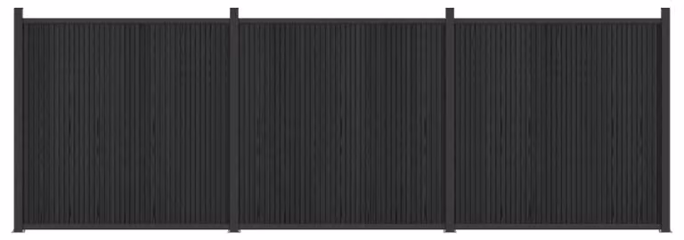 Pannello di Recinzione 3 pcs WPC e Alluminio Nero