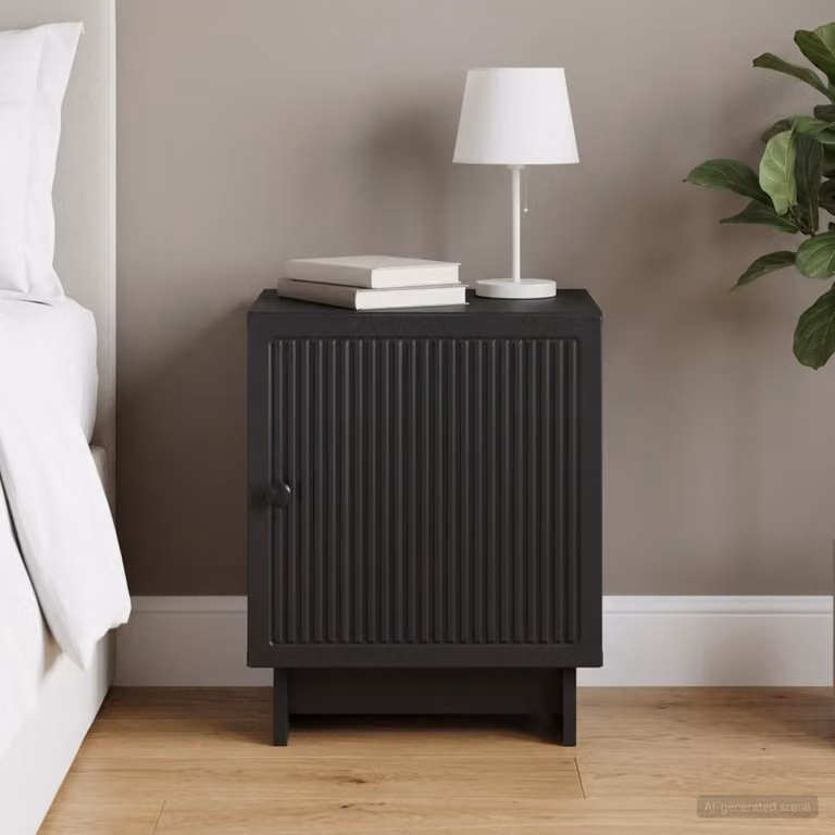 Armadio da notte moderno vidaXL in legno MDF nero L 43 cm x P 34,5 cm x H 50 cm