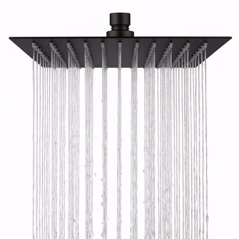 Doccia a pioggia, acciaio inossidabile 304, 25 cm (10 pollici), quadrata, nera