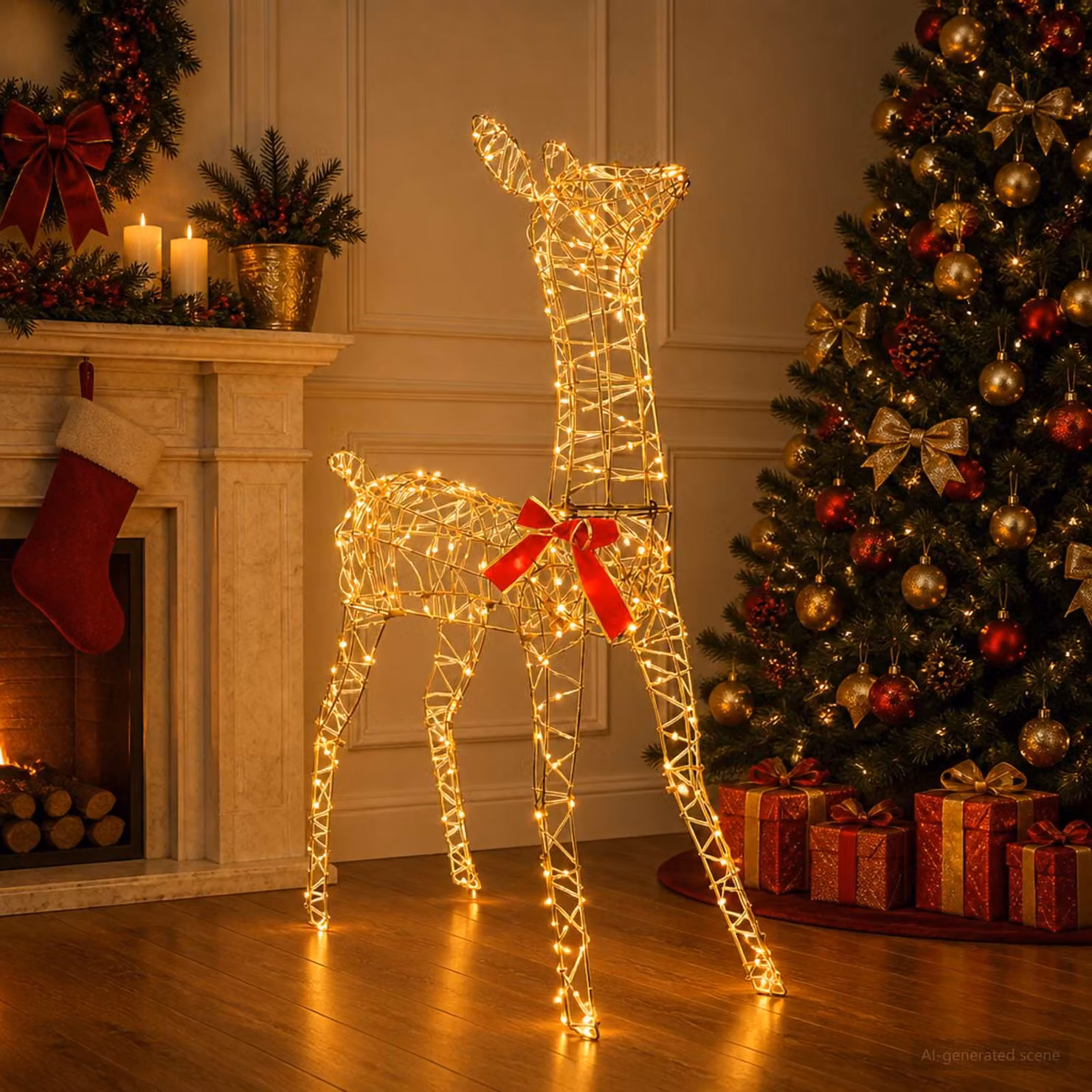 vidaXL Renna di Natale 3D LOVIISA 285 LED Bianco caldo