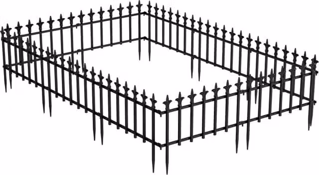Recinzione decorativa da giardino DESIGN IN in metallo nero, modello pieghevole con 10 pannelli, L/P/H: 56 x 44 cm