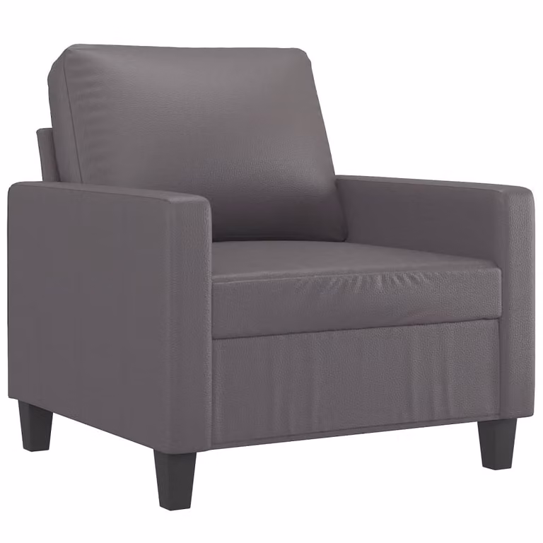Poltrona Grigia 60 cm in Pelle finta