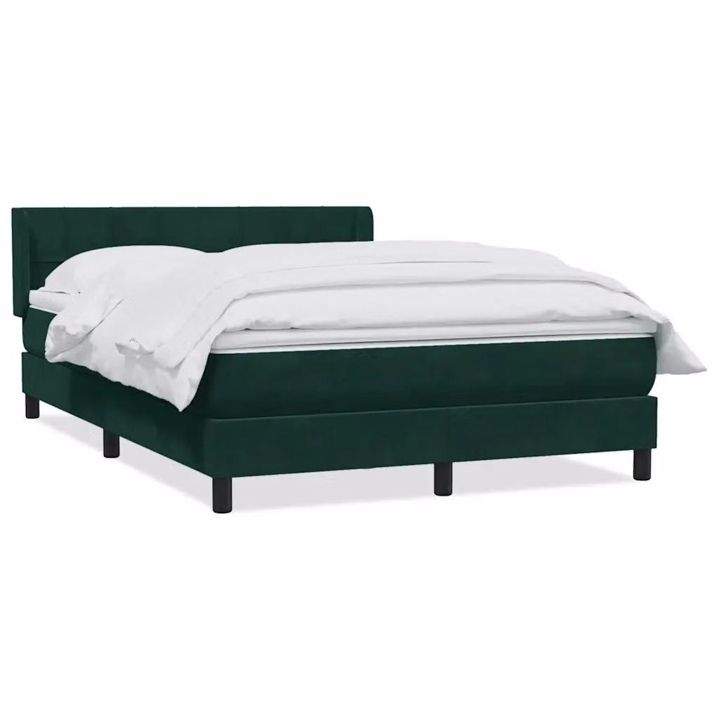 Letto Ibrido con Giroletto a Molle e Materasso vidaXL in Velluto Verde e Bianco L/P/H: 200 x 220 cm – 2