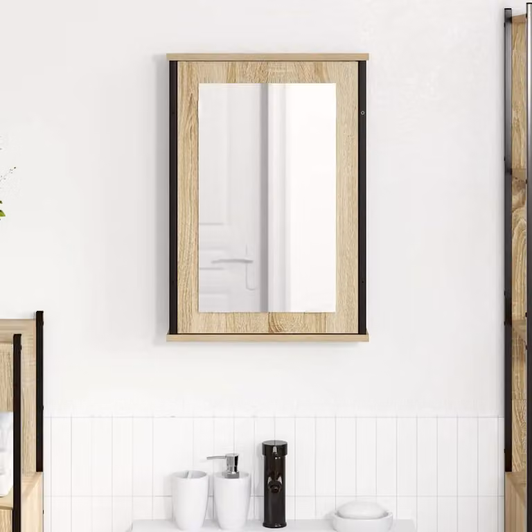Mobiletto per specchio vidaXL moderno in legno marrone, L: 42 cm, P: 12 cm, H: 60 cm