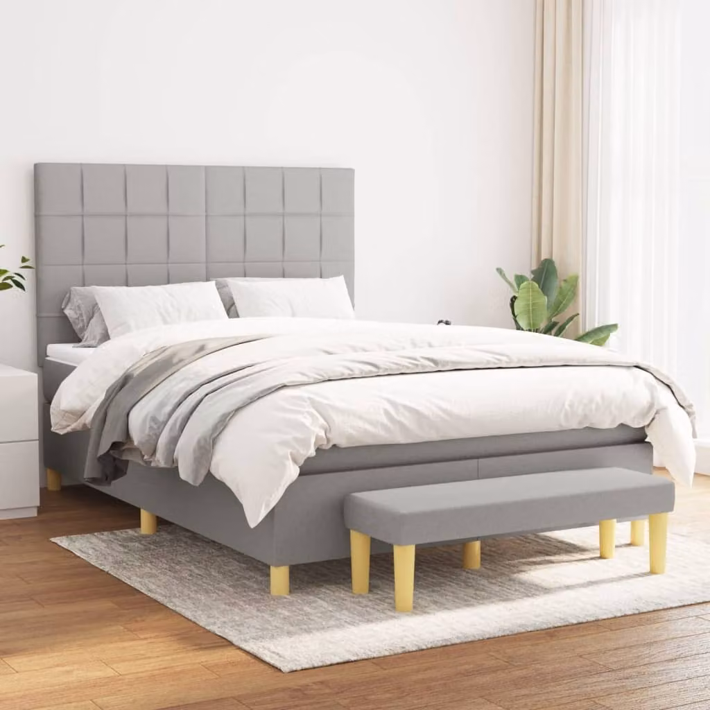 Maison Exclusive - Giroletto a Molle con Materasso Grigio Chiaro 140x190cm Tessuto