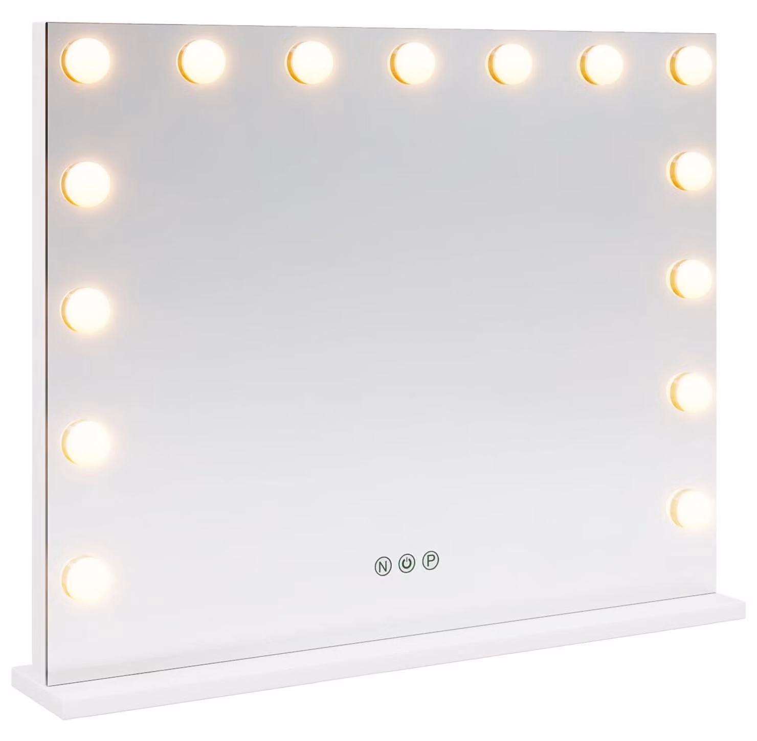 Specchio LED da Vanità Bianco 58 x 10 x 47 cm Vetro e acciaio