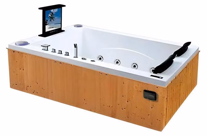Whirlwanne Whirlpool Blubberbad Hydromassagewanne Spa-Bad 186x150 cm