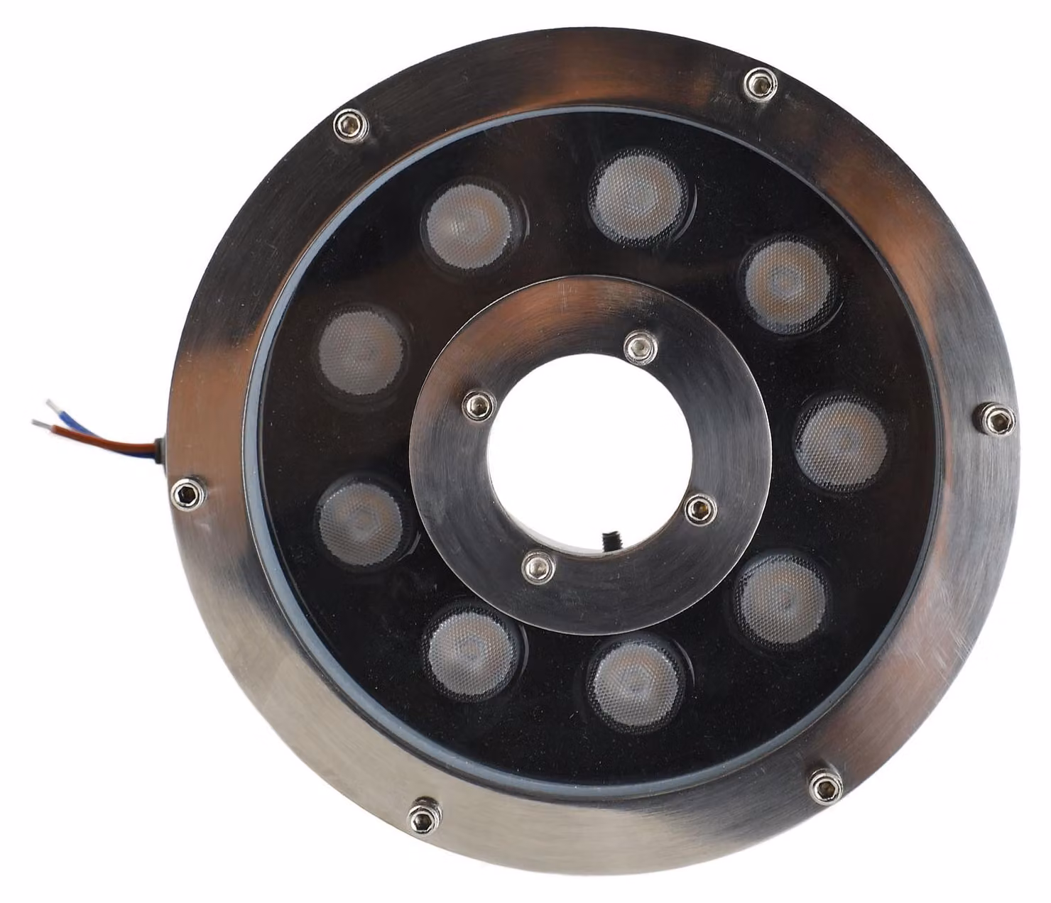 Illuminazione per fontane a LED, acciaio inossidabile, alta luminosità, impermeabile, faretto subacqueo per giardini, luce bianco caldo, 9 W