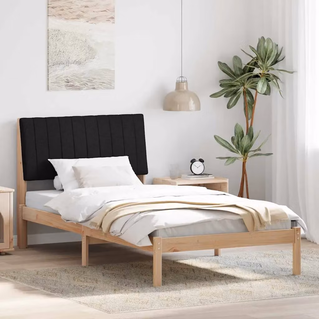 Letto singolo moderno in legno di pino massello non trattato, L/P: 100 x 200 cm – 2