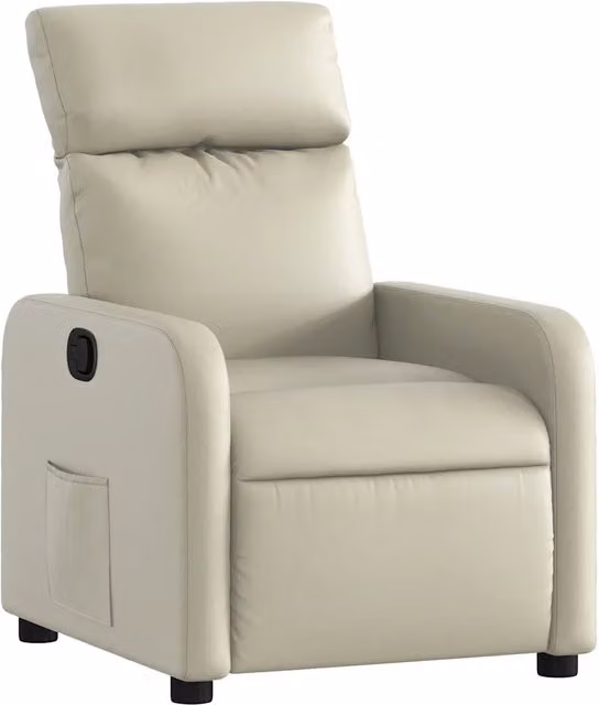 Poltrona | Sedia Relax Reclinabile Crema in Similpelle