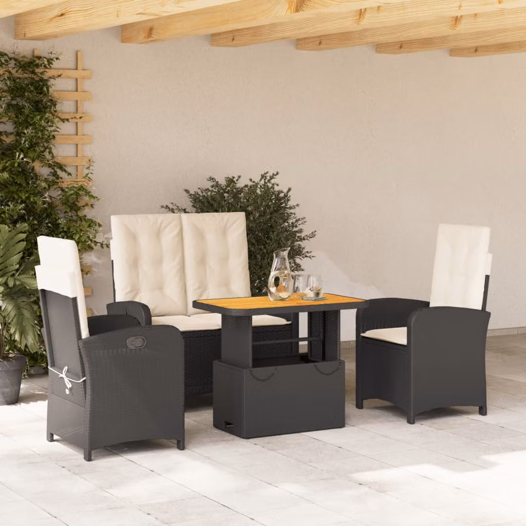 Set da pranzo da giardino vidaXL in legno di acacia oliato con 4 sedie in stile moderno per esterno – 1
