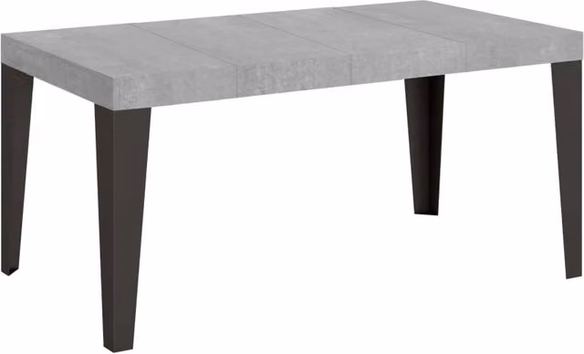 Tavolo allungabile Flaris Premium Bs Com con piano in cemento e telaio antracite L/P: 130 x 90 cm, estensibile fino a 390 cm