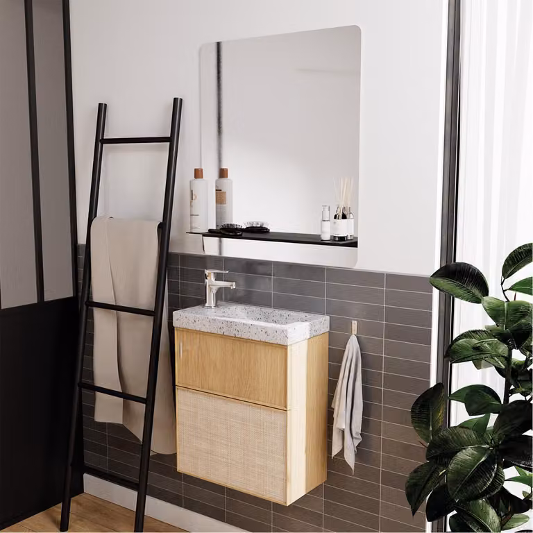 Lavabo appoggio ZOLI L.44,2 x H.5 x P.23,2 cm terrazzo