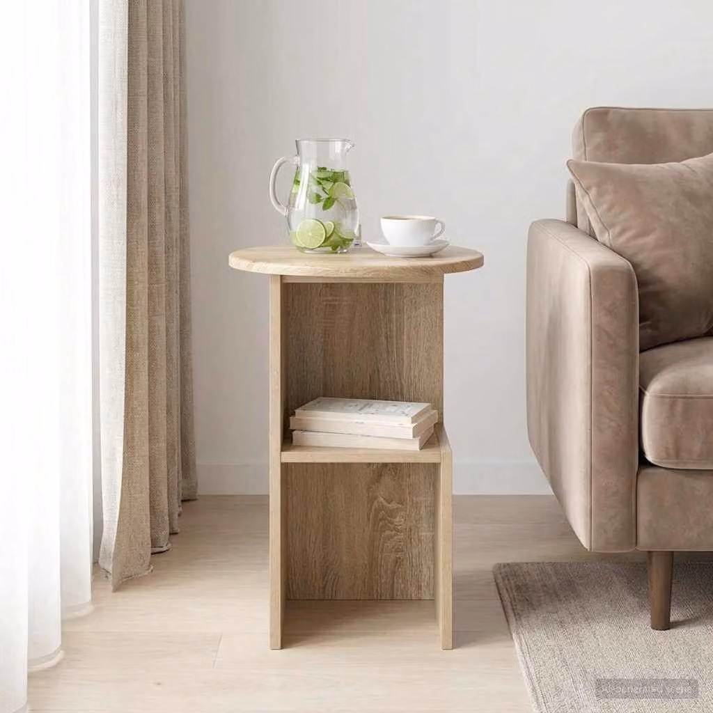 Maison Exclusive - Tavolino in rovere Sonoma Ø 39,5 x 55 cm, materiale derivato dal legno