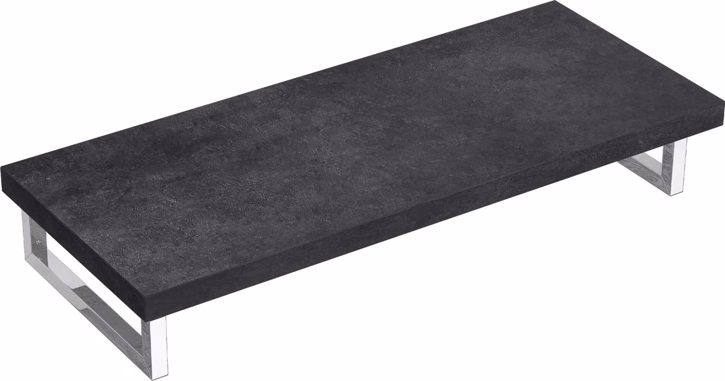 doporro Mensola Sospesa per Lavabo da Appoggio 45x120 cm in Legno Effetto Cemento Grigio, Consolle da Parete per Bagno con Staffe, Mobile da Bagno Design Industriale Platte03