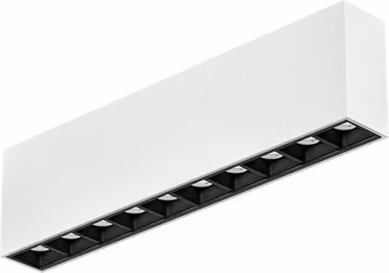 Plafoniera a soffitto Gealuce in alluminio con LED da 20W, 1600lm, luce bianca calda 3000K, colore bianco satinato