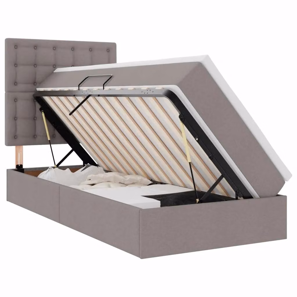 Letto con contenitore e materasso Talpa vidaXL in tessuto, L/P/H: 100 x 200 x 128 cm – 2