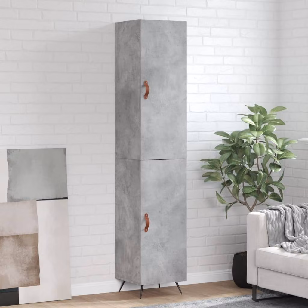 Credenza stile industriale vidaXL in legno e metallo grigio, L/P/H: 34,5 x 34 x 180 cm