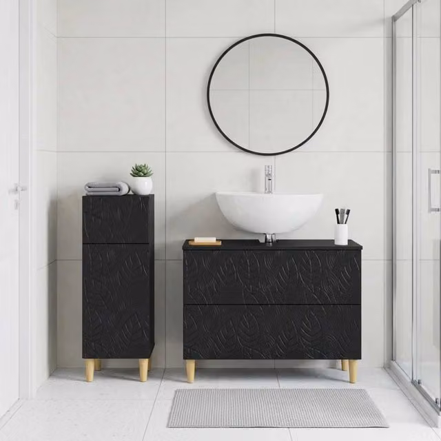 Set di Armadi da Bagno da 2 Pezzi DELFT Nero 3417703