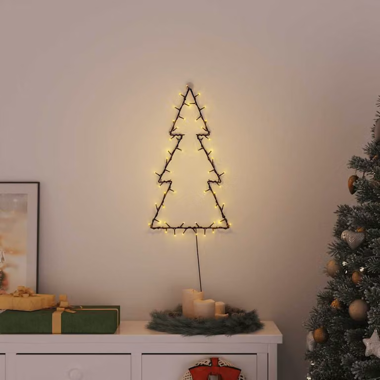 vidaXL Luci di Natale a Silhouette con 80 LED Bianco Caldo