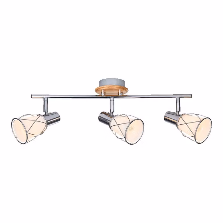 Plafoniera PADRE 3xE14/40W bianco/legno chiaro L: 480, L: 150, H: 200, attacco E14, dimmerabile