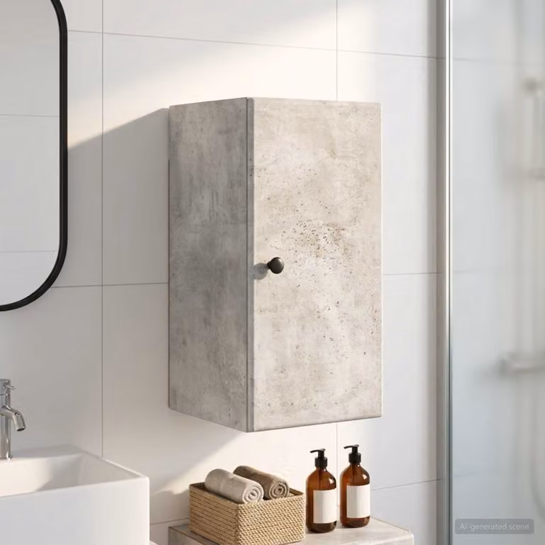 Armadio da bagno a muro vidaXL BREDA Grigio Cemento L: 30 cm, P: 31 cm, H: 59 cm