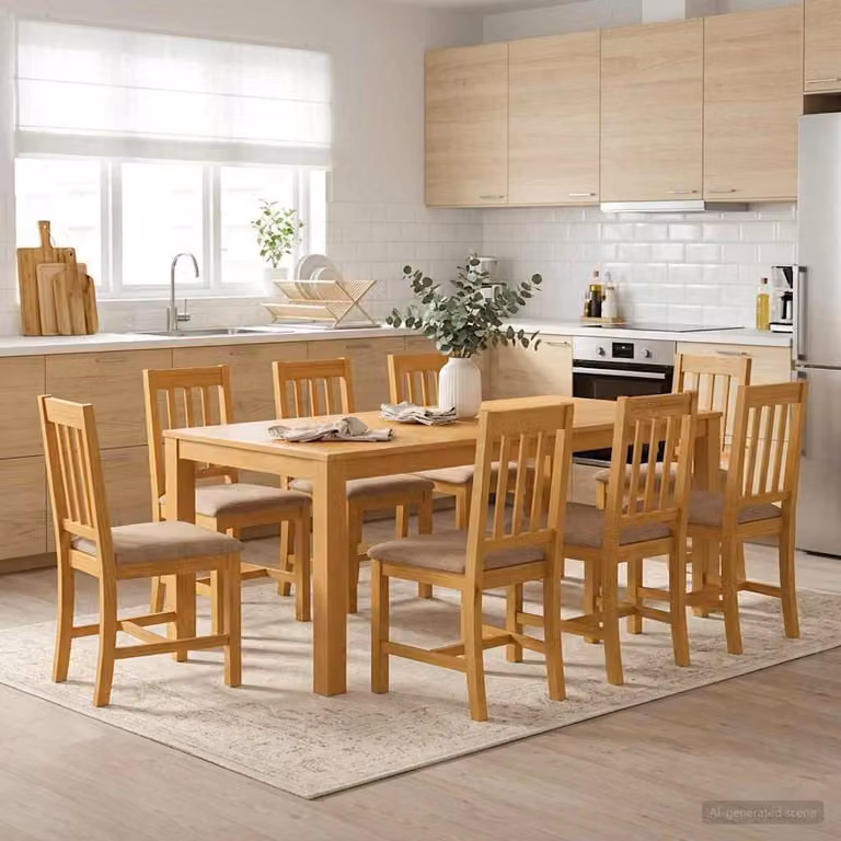 Maison Exclusive - Tavolo da pranzo, dimensioni 200 x 100 x 75 cm, legno massello di quercia, finitura naturale, forma rettangolare