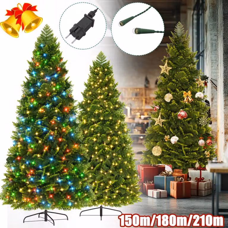 Albero di Natale artificiale - Albero di Natale in plastica - Albero di Natale a LED - Albero decorativo - Albero per le feste - Altezza: 180 cm