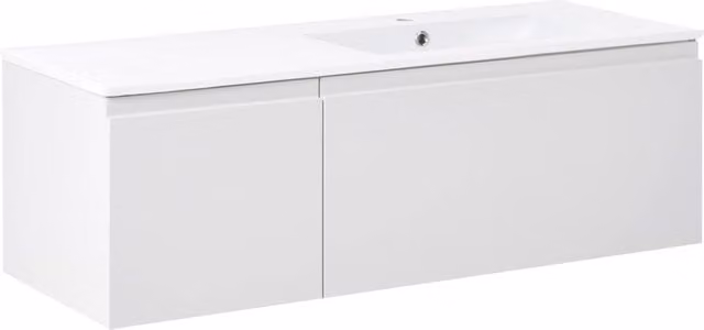Mobile da bagno sospeso con lavabo in legno ingegnerizzato e contenitore 120 cm grigio chiaro design moderno