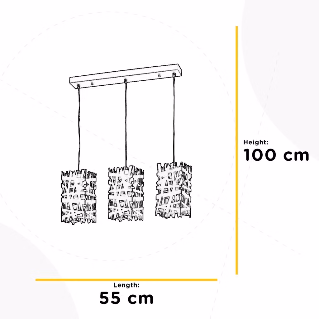 Lampada a sospensione Foresta Onli con 3 luci in metallo nero per cucina e sala da pranzo – 2