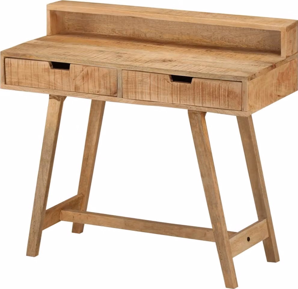 The Living Store Scrivania 100x45x90 cm Legno di mango massiccio grezzo