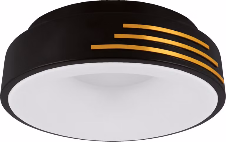 Lampada da soffitto a LED in metallo D: 38 cm rotonda in nero bianco oro 4200 K luce bianca neutra 2870 lm Moderno