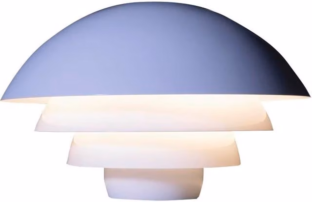 Lampada da tavolo Martinelli Luce Visiere bianca con tecnologia LED e paralume a cupola