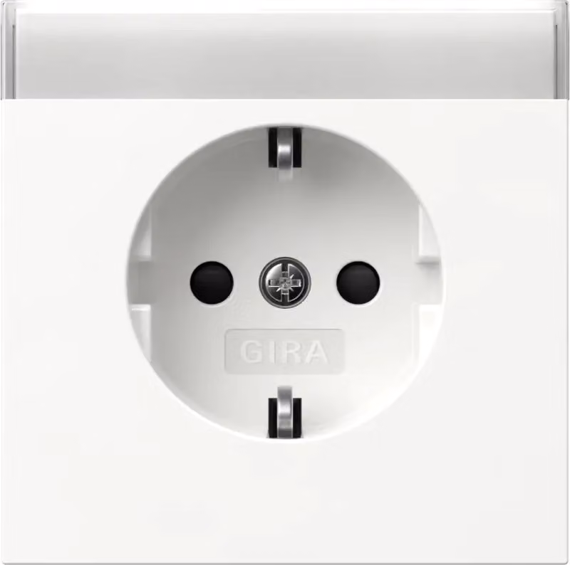 Gira Presa SCHUKO BSF + SP con interruttore a pulsante, bianco puro 446270