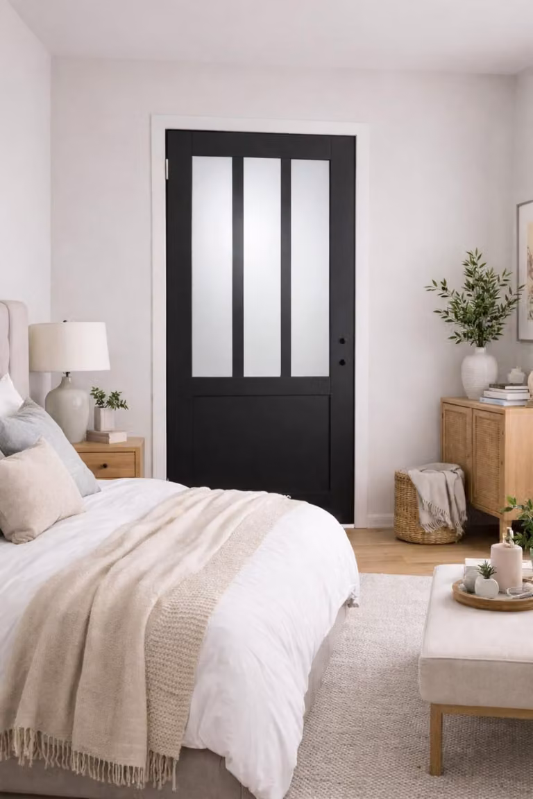 Bloc Porta Officina Nero Vetro Depoli H204 x L73 cm Lato Quadro P. destro GD MENUISERIES