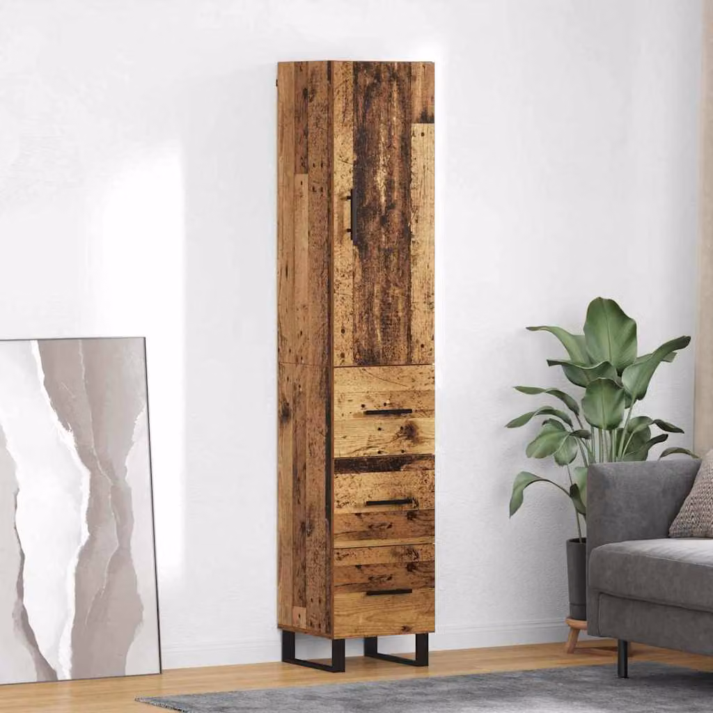 Credenza moderna vidaXL in legno ingegnerizzato color marrone, L/P/H: 34,5 x 34 x 180 cm