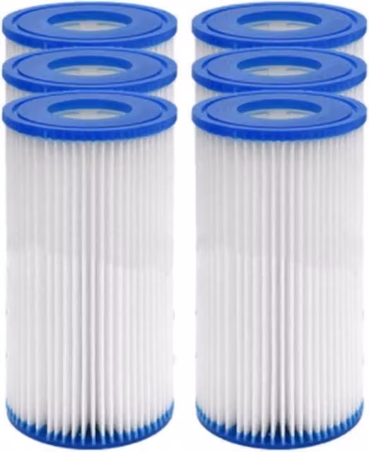 Set di 6 filtri di ricambio a cartuccia tipo A/C bianchi per pompa di piscina Bestway