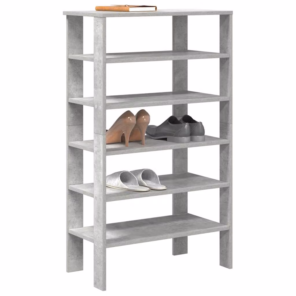 Scarpiera moderna vidaXL in MDF grigio opaco, L/P/H: 61 x 32 x 105 cm