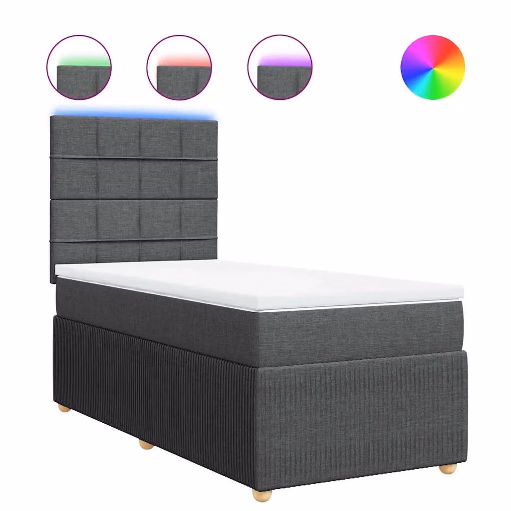 Letto Ibrido con Materasso vidaXL Grigio e Bianco L 80 cm x P 200 cm – 2