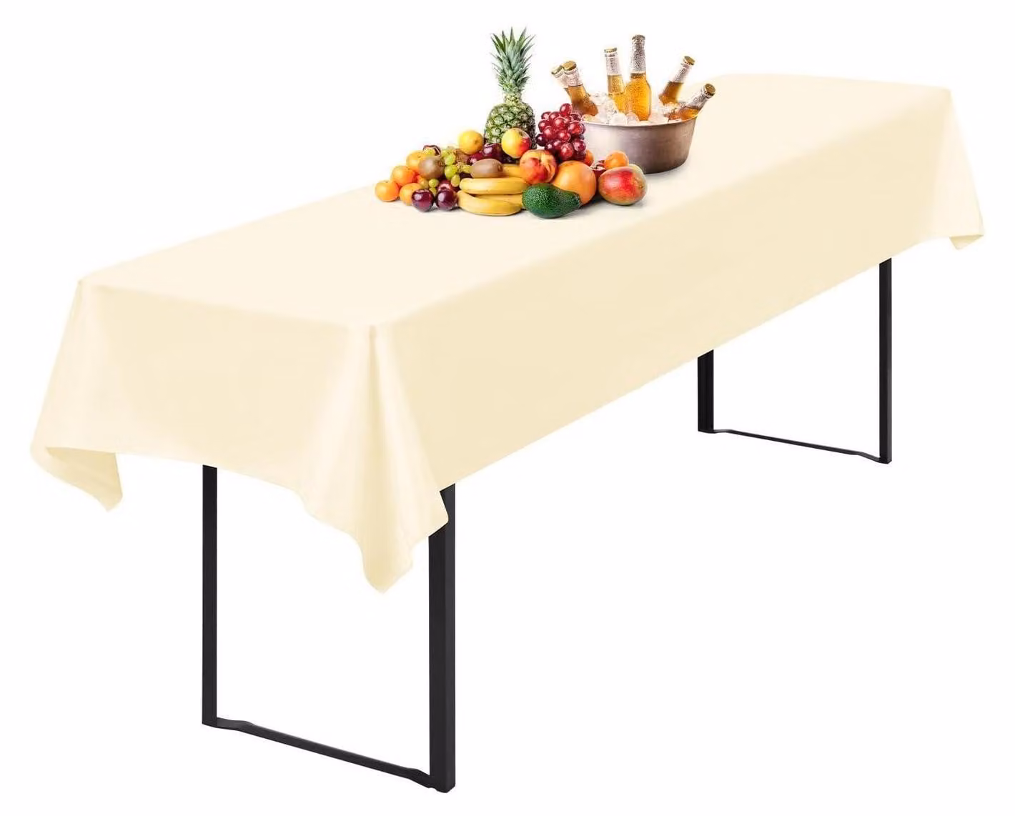 Tovaglia per birreria, set da tavolo, 100x250 cm, beige, impermeabile, in poliestere