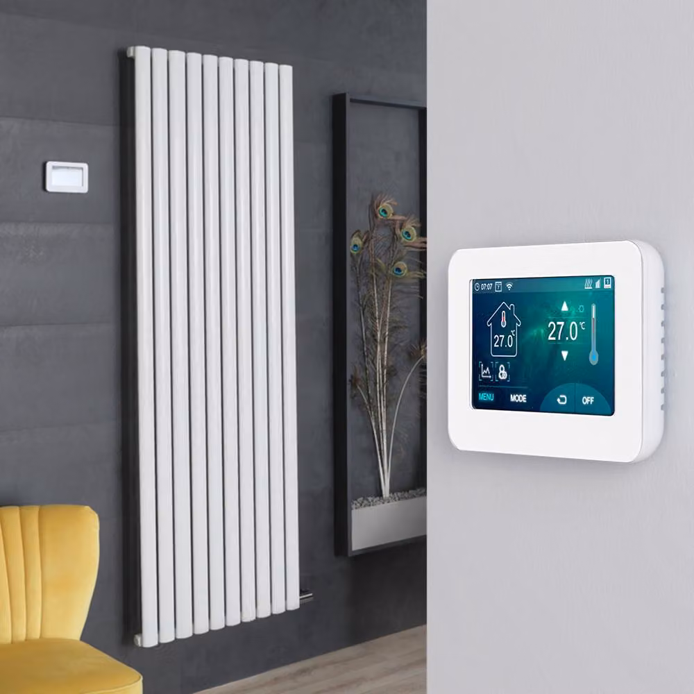 Radiatore Elettrico di Design Verticale Bianco - 1784 x 590mm - con Termostato Wi-Fi Touchscreen