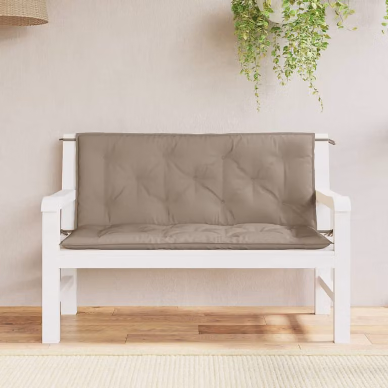 Set di 2 cuscini per panca vidaXL in tessuto Oxford beige o grigio, L 120 cm x P 50 cm x H 7 cm