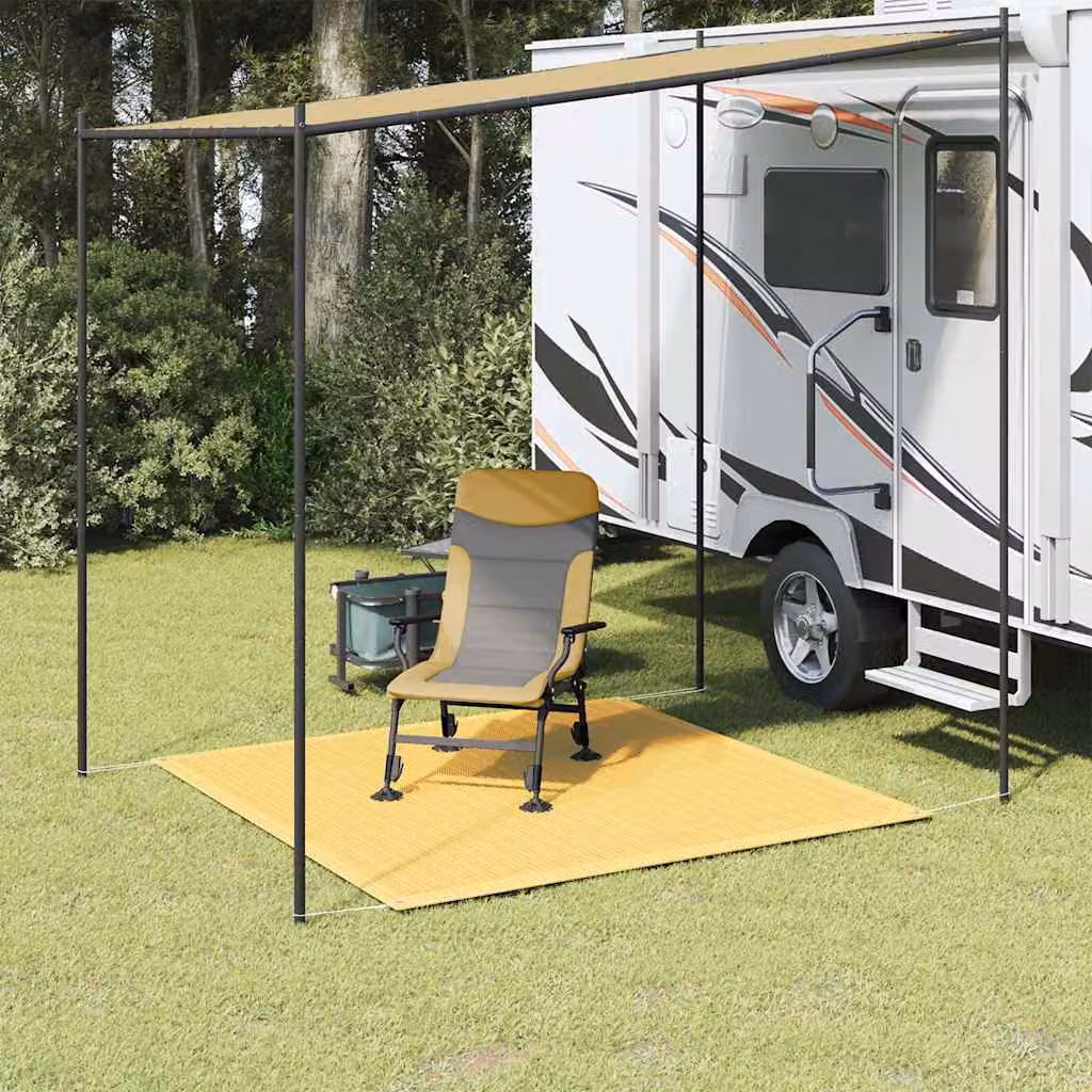 Tappeto da tenda vidaXL beige in polipropilene resistente ai raggi UV per giardino e terrazza L/P: 250 x 250 cm