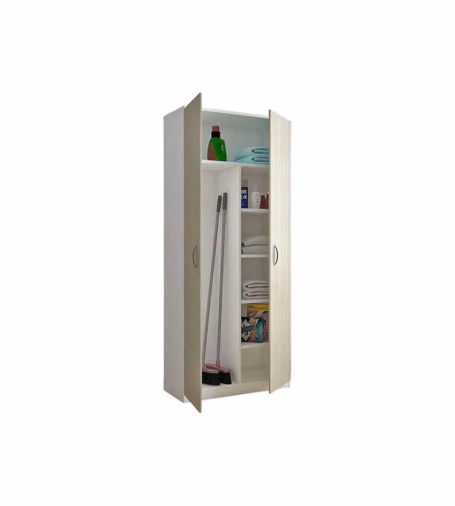 Armadio Multiuso Bianco con Ripiani Interni L: 72 cm, P: 36 cm, H: 186 cm – 1