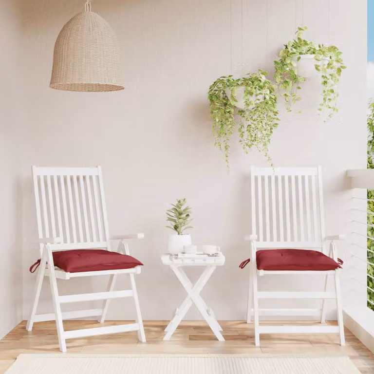 Set di 2 cuscini per pallet vidaXL in tessuto Oxford rosso, L 50 x L 50 x H 7 cm, impermeabili e traspiranti
