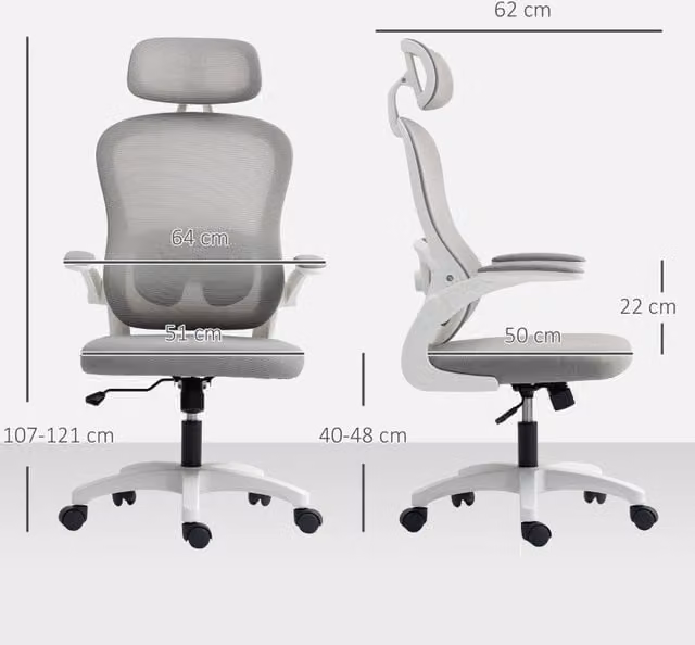 Sedia da ufficio ergonomica grigia con schienale in rete