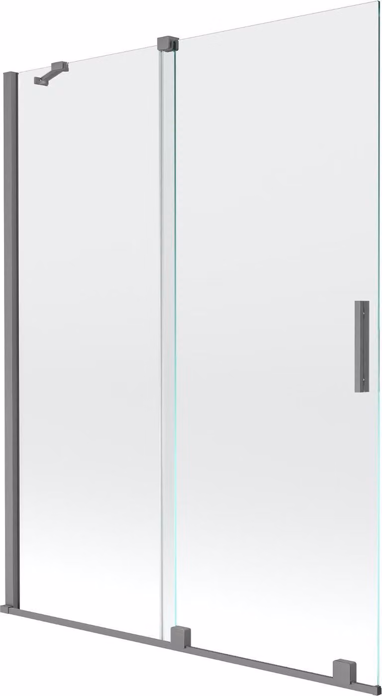 Mexen Velar parete para-doccia a 2 ante scorrevoli 130 x 150 cm, trasparente, metallo gun - 896-130-000-01-95