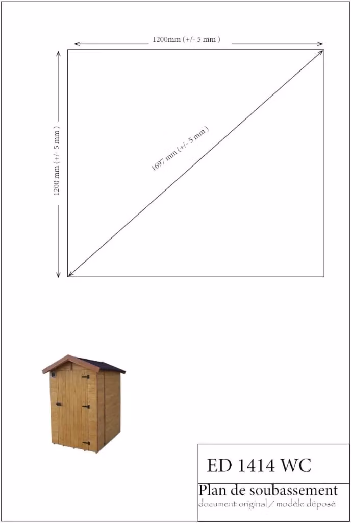Casetta a pannelli in legno Foresta con pavimento e WC a secco, marrone e nero, L 140 cm x P 140 cm x H 203 cm – 2