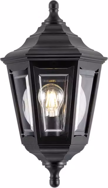 Applique da esterno Kinsale Elstead nera con attacco E27 e protezione IP44